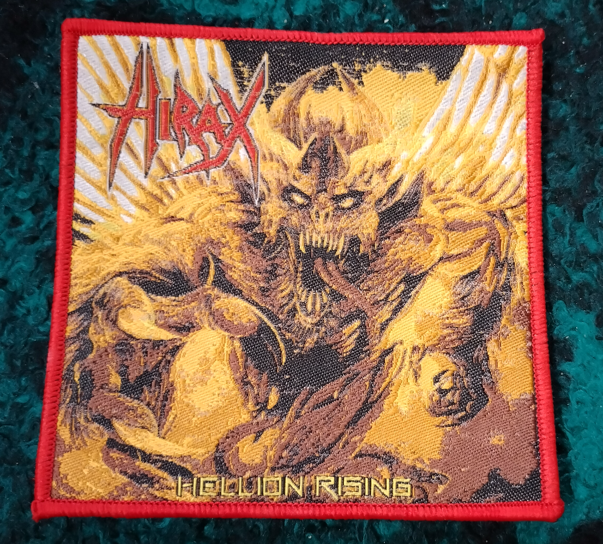 Hirax Hellion Rising Red Border Woven Patch