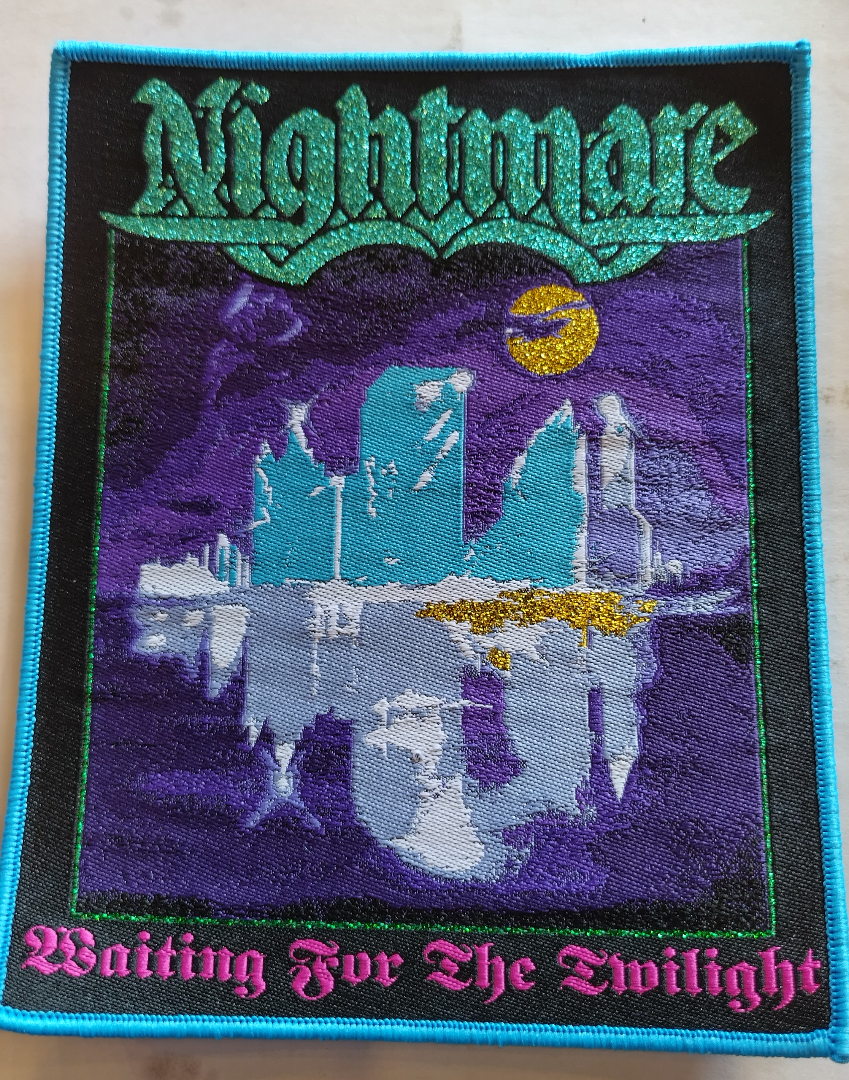 Nightmare waiting for the twilight light blue border Woven Patch