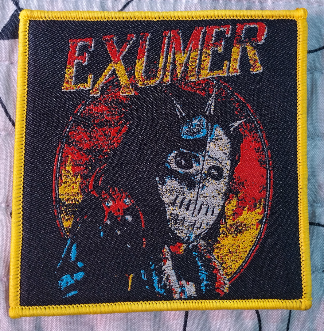 Exhumer possessed by fire Yellow border Woven Patch.