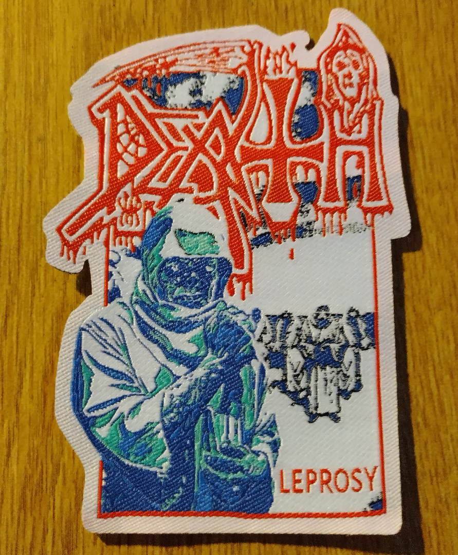 Death Leprosy white laser cut Woven Patch