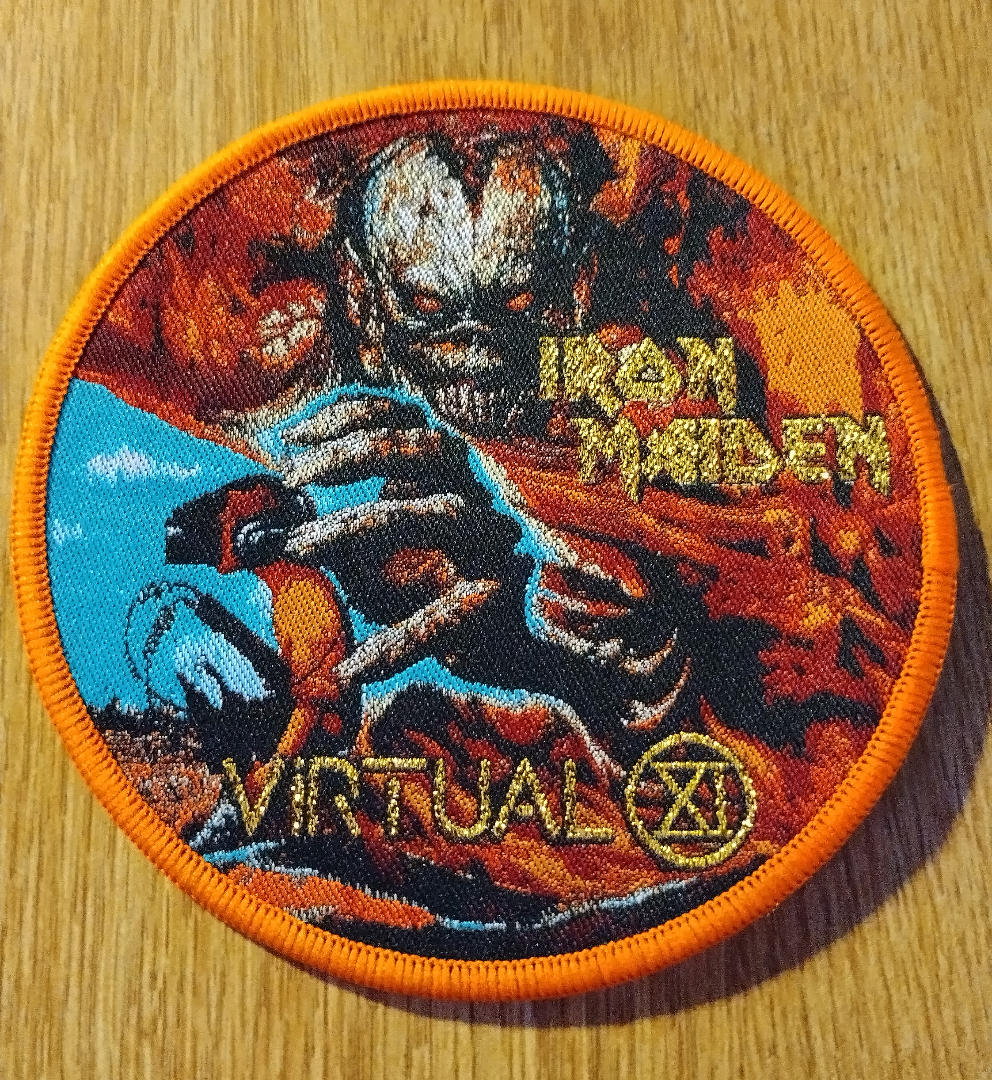 Iron Maiden virtual xi Orange border Woven Patch