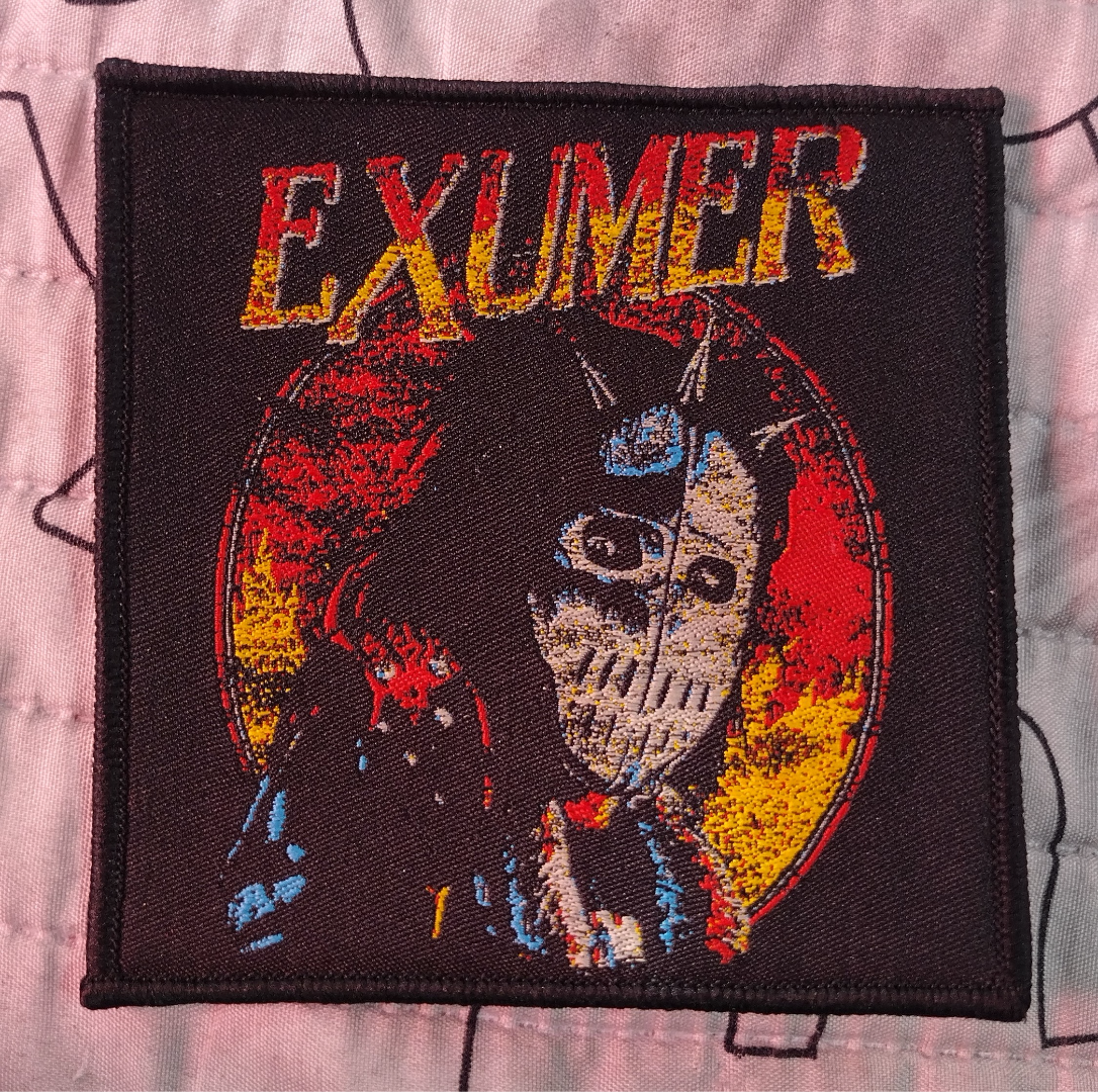 Exhumer possessed by fire Black border Woven Patch