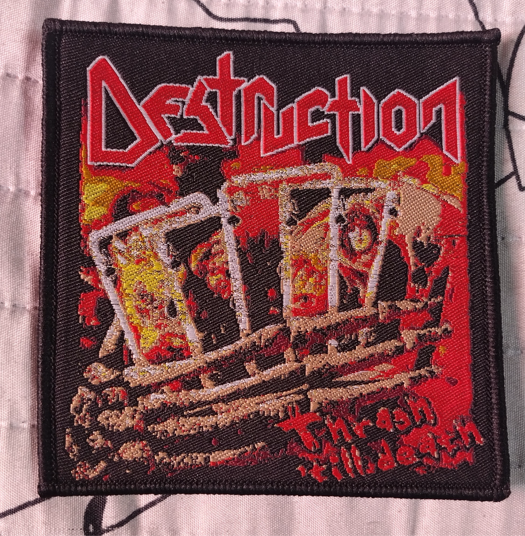 Destruction thrash til death Black Border Woven Patch