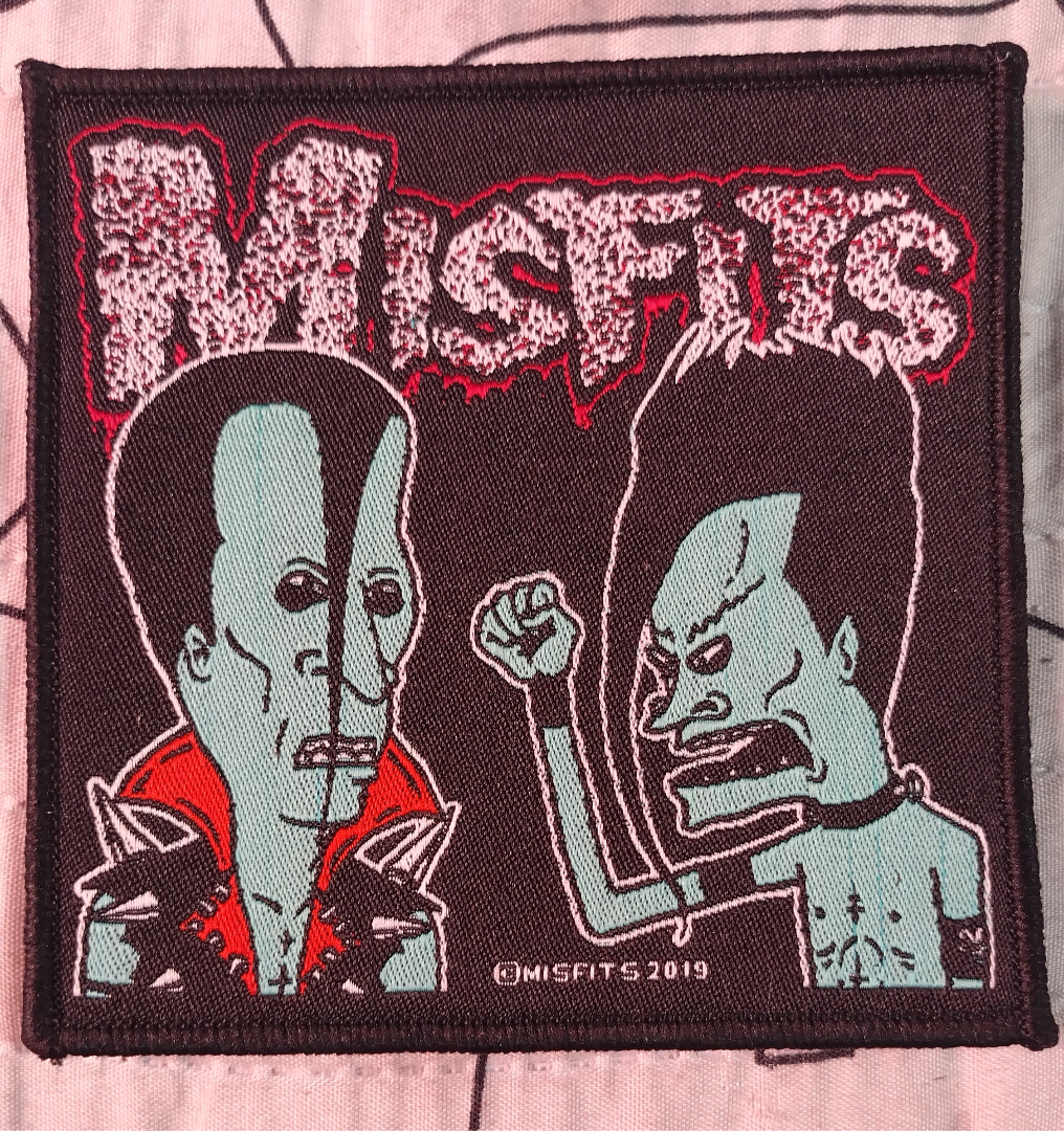 Misfits Beavis and Butthead Black border Woven Patch