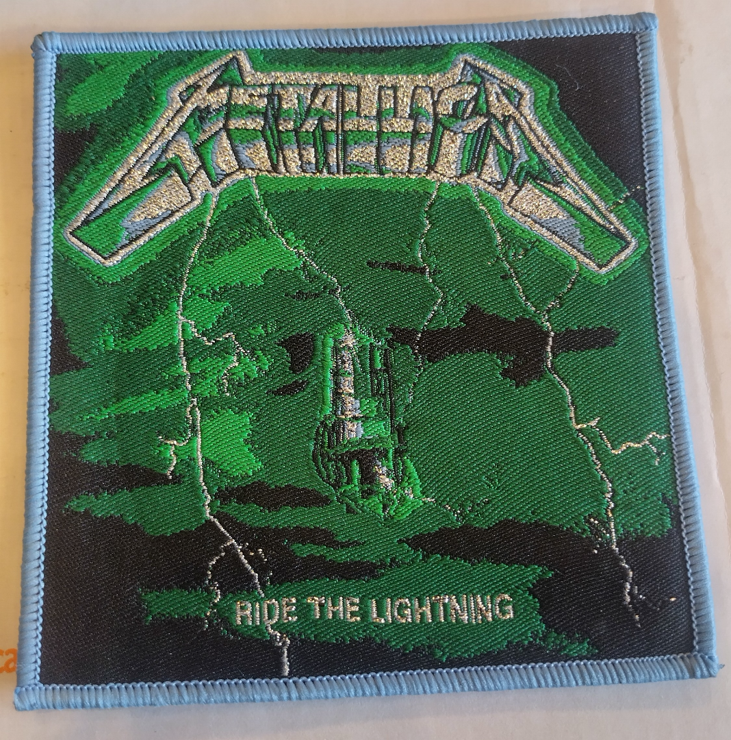 Metallica ride the lightning French Green cover art Woven Patch