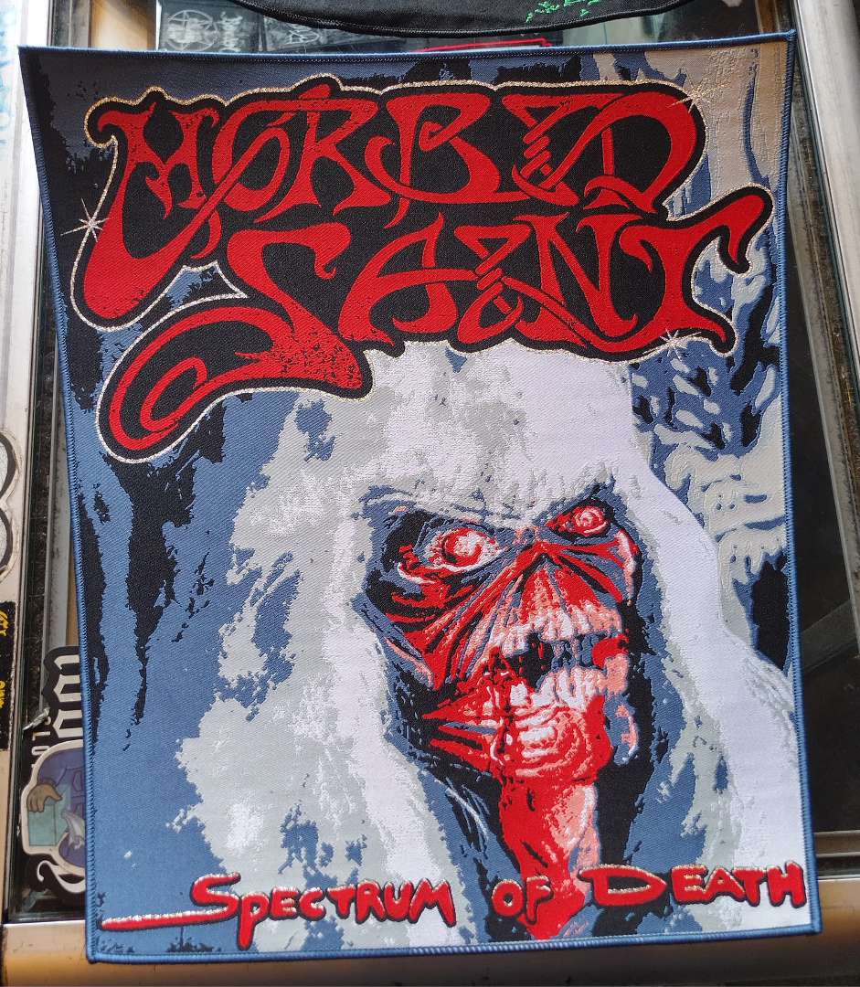 Morbid Saint Spectrum of death BlueGrey Border Woven Backpatch