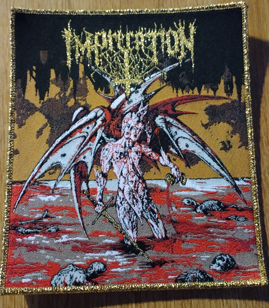 Imprecation in nominee diaboli gold Border Woven Patch