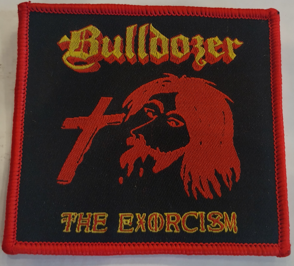 Bulldozer the exorcism Red Border Woven Patch