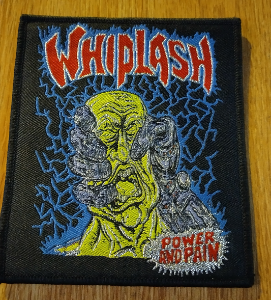 Whiplash power and pain black border Woven Patch