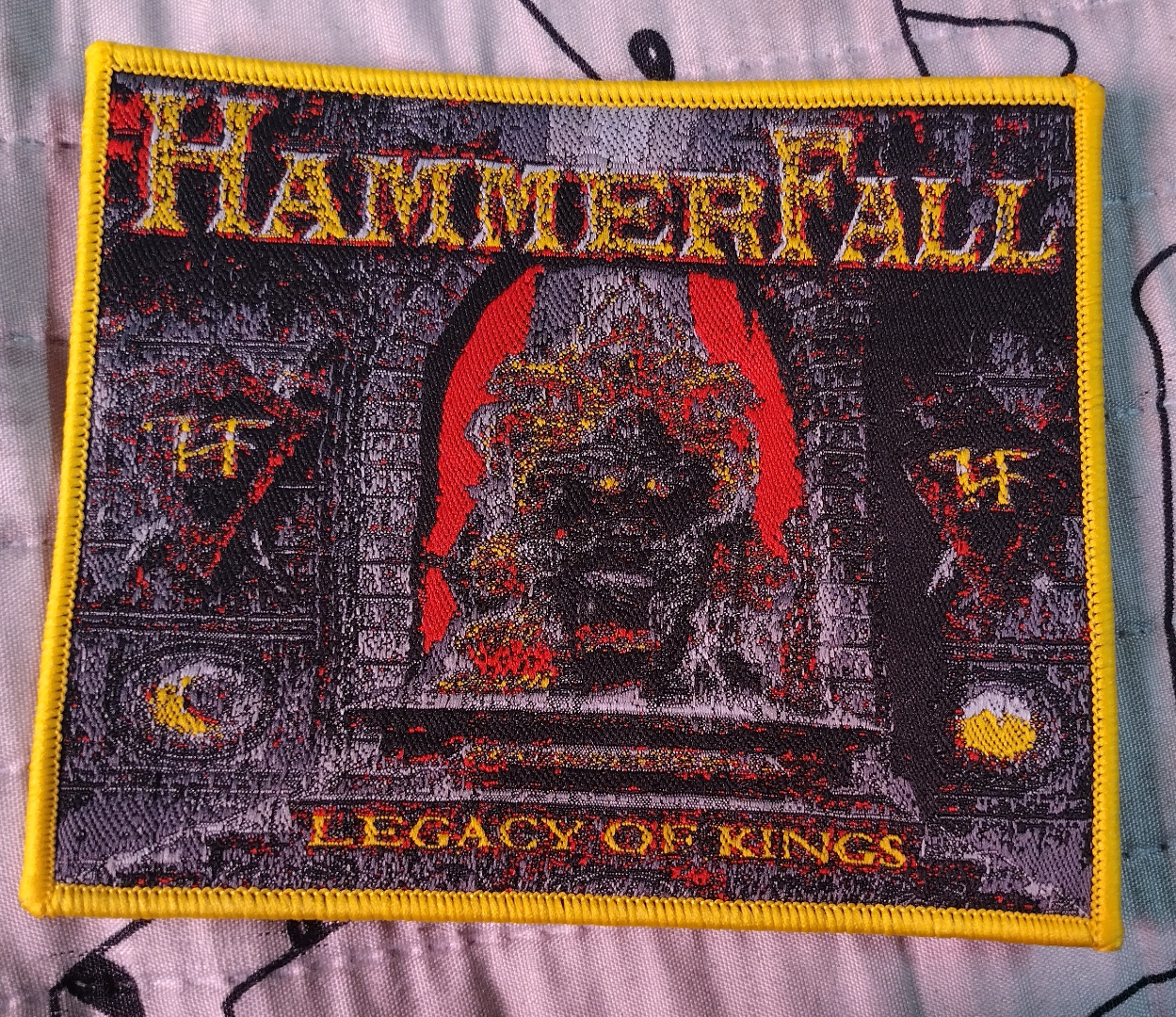 HammerFall legacy of kings Yellow border Woven Patch