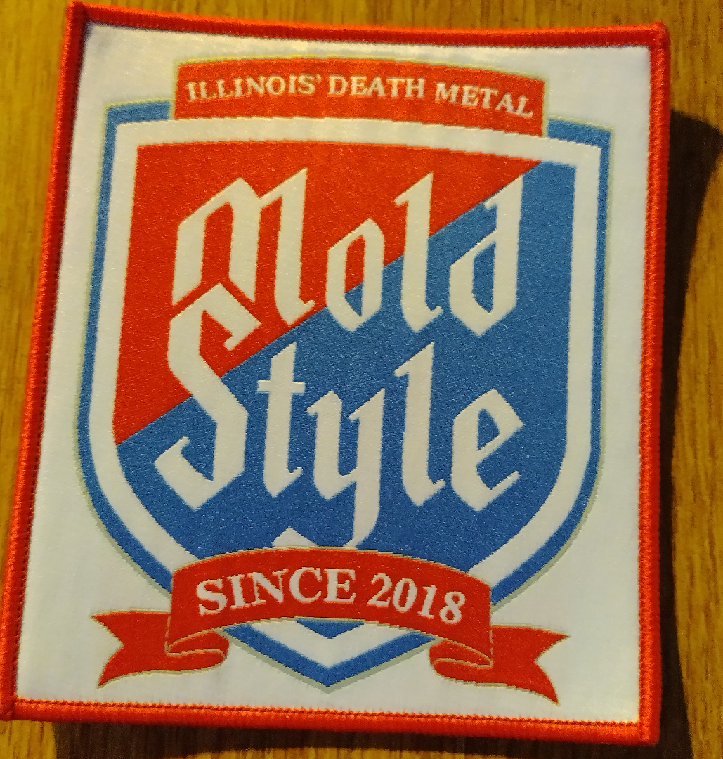 Molder Mold style Red Border Woven Patch