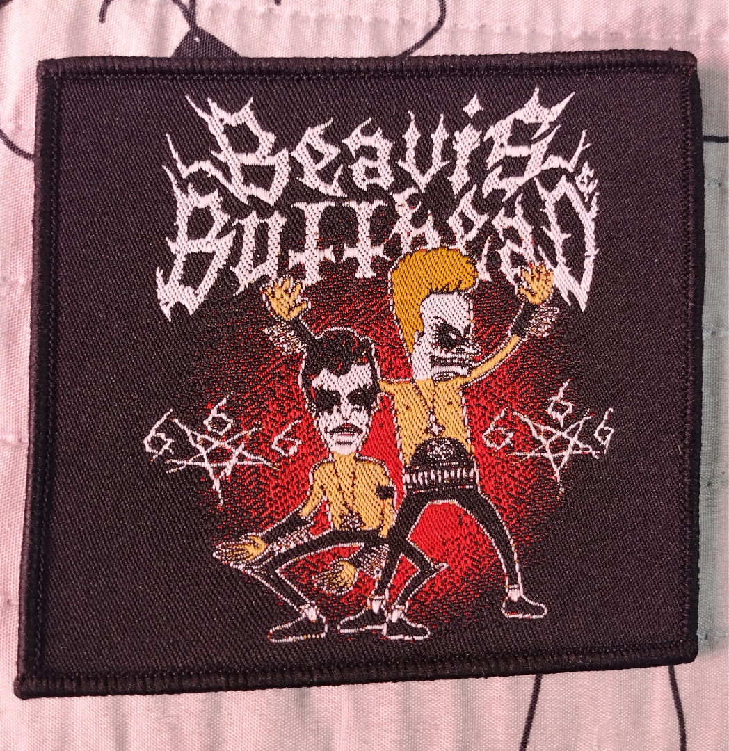 Beavis and Butthead Black Metal Woven Patch