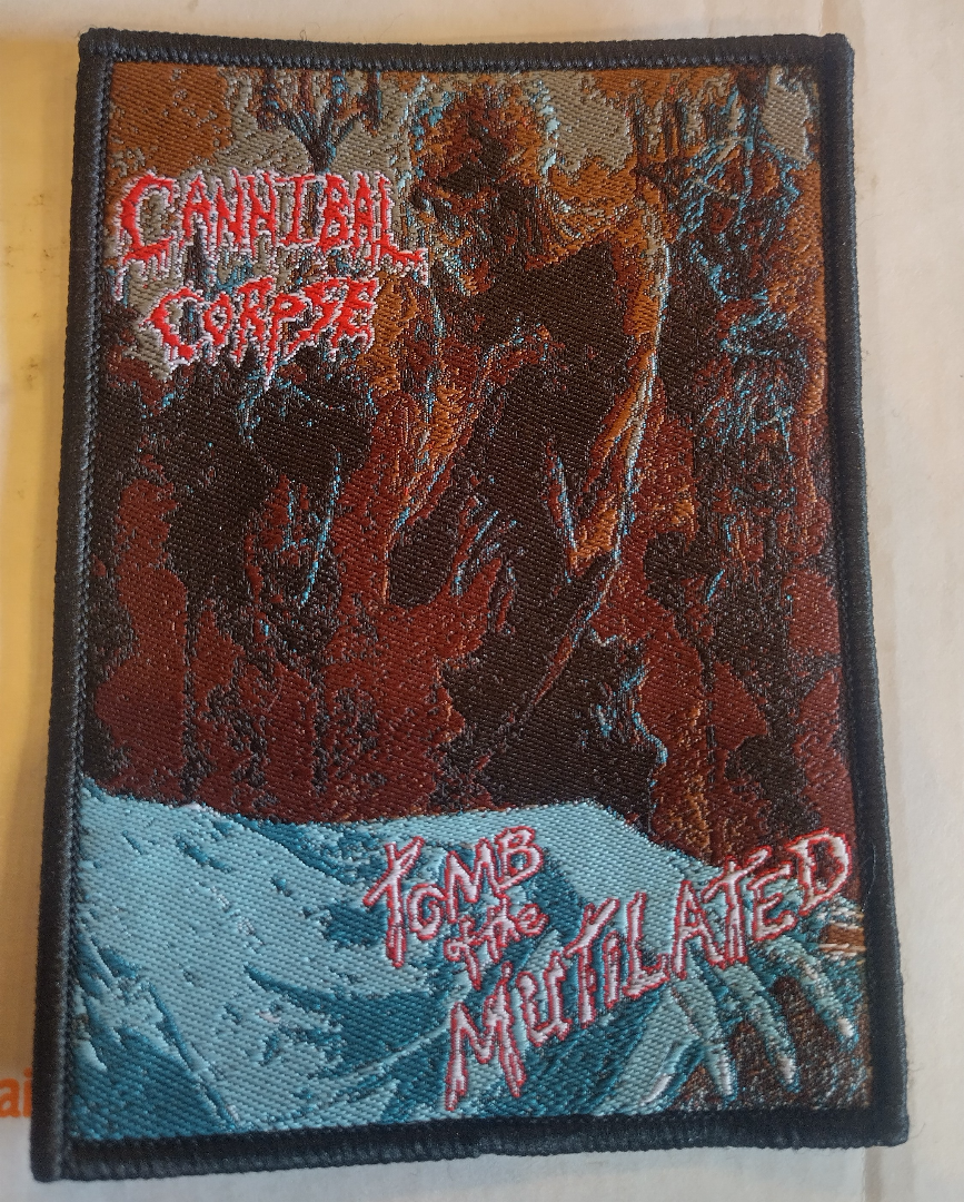 Cannibal Corpse censored Tomb of the mutilated art Black Border Woven Patch