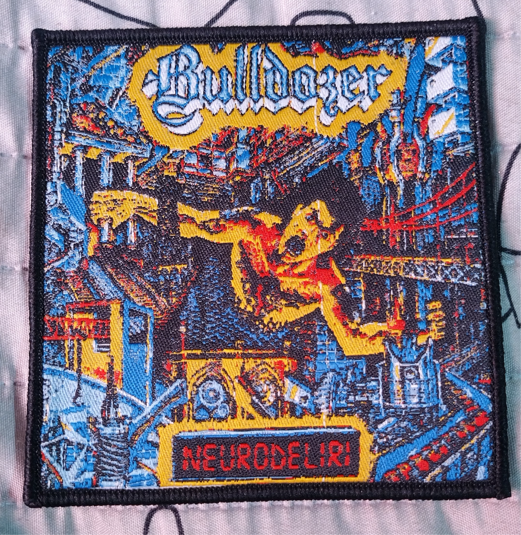 Bulldozer Neurodeliri Black border Woven Patch