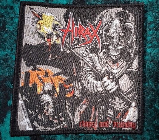 Hirax Chaos and brutality Black border Woven Patch