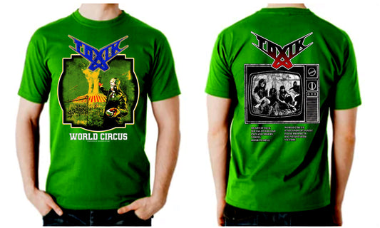 TOXIK World Circus GREEN T-SHIRT (PRE ORRDER) Rocker Foo