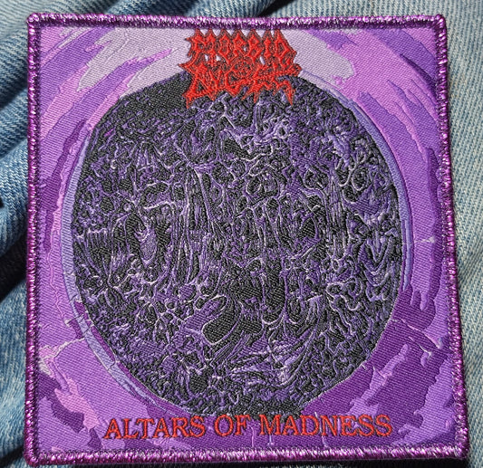 Morbid Angel altars of madness metallic purple border