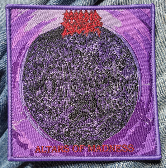 Morbid Angel altars of madness Purple border Woven Patch