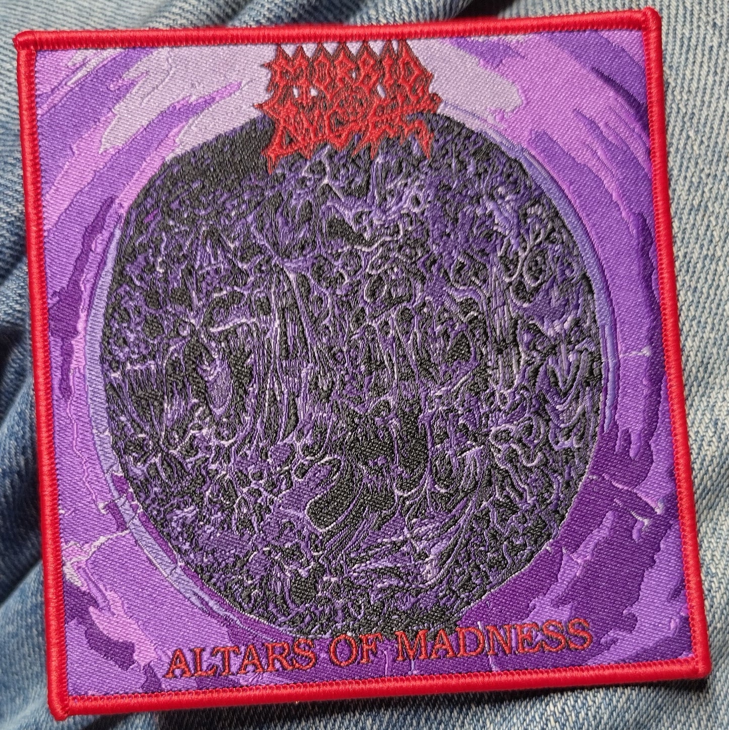 Morbid Angel altars of madness Red Border Woven Patch