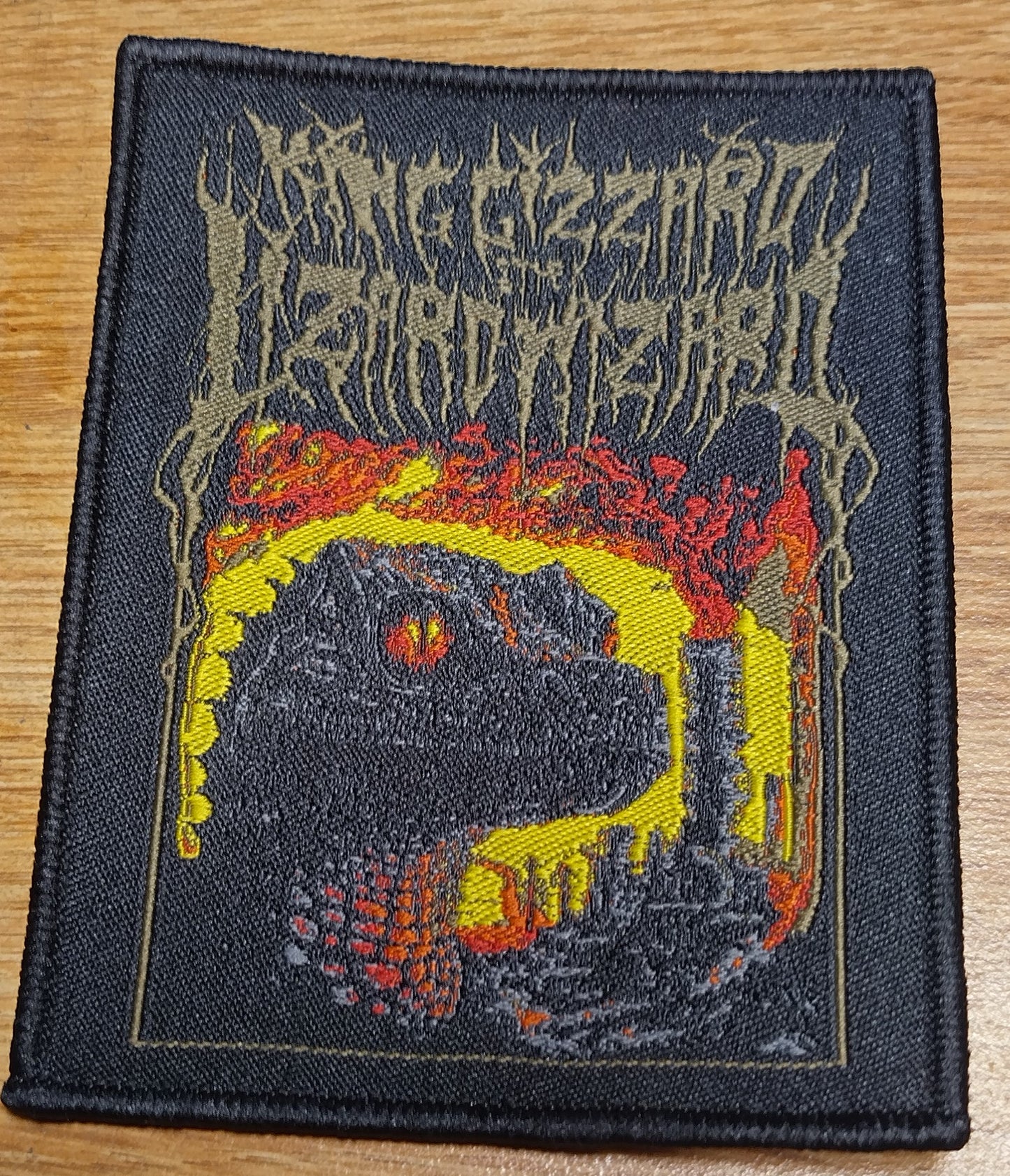 King Gizzard and the Lizard Wizard Petro dragonic apocalypse Black border Woven Patch