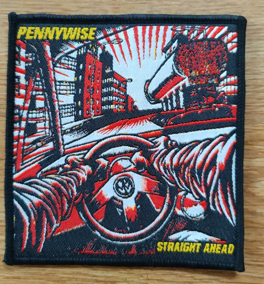 Pennywise straight ahead black border Woven Patch