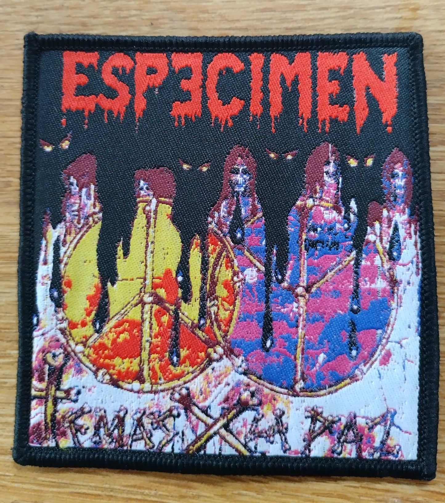 Especimen Temas por la paz Black border Woven Patch