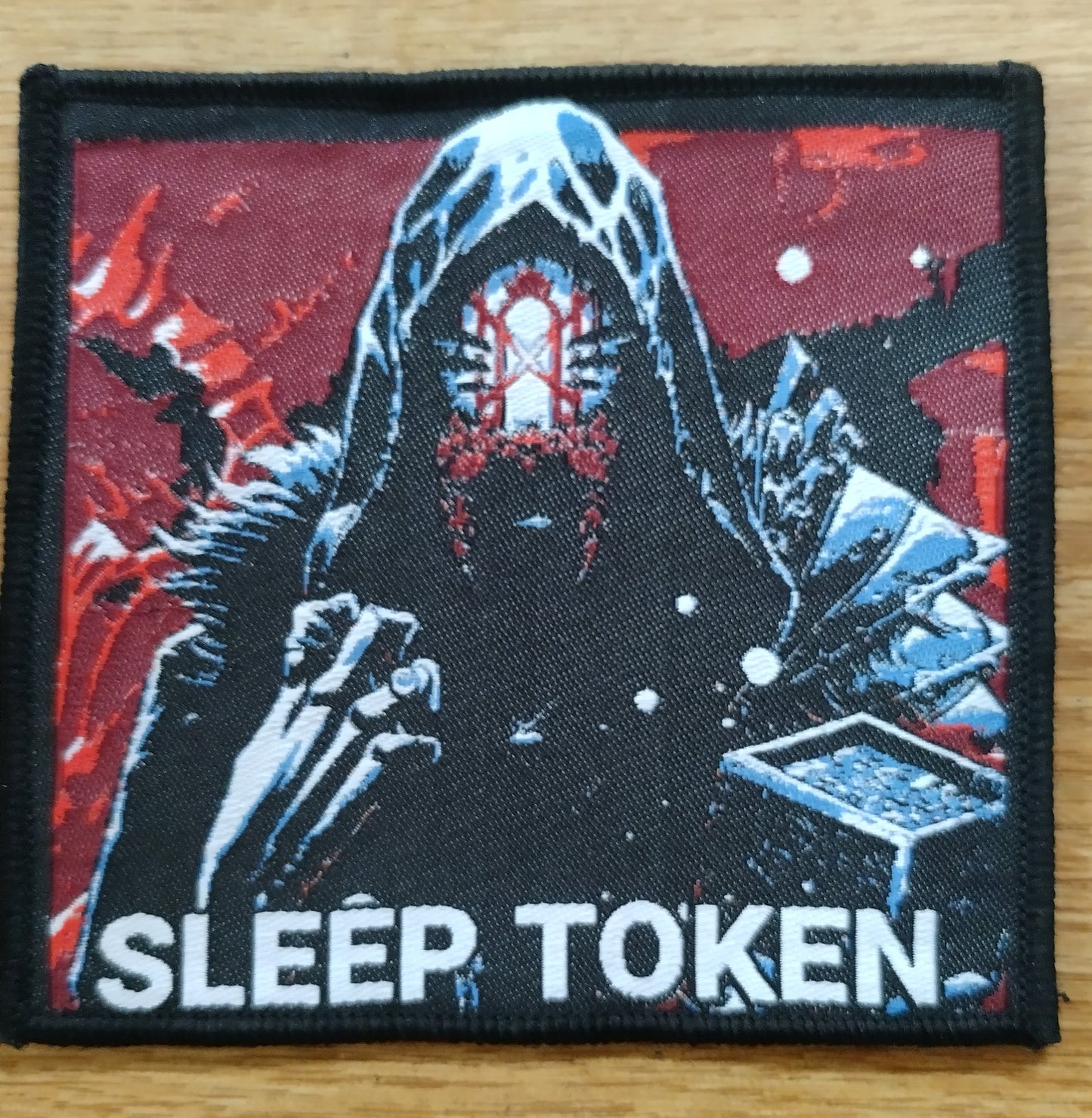 Sleep Token Vessel Black border Woven Patch