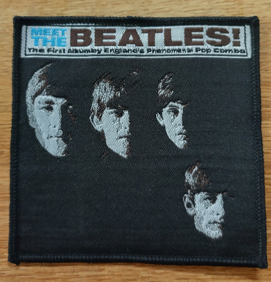 The Beatles meet the Beatles Black border Woven Patch