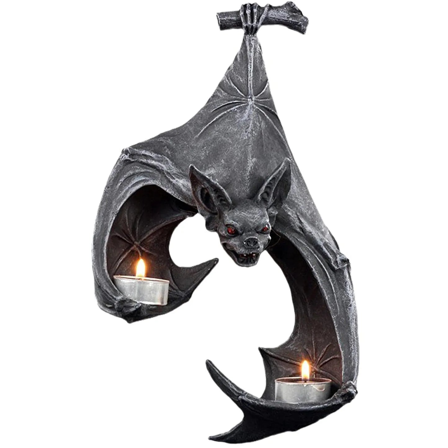 Black Bat Candle Holder Wall Hanging