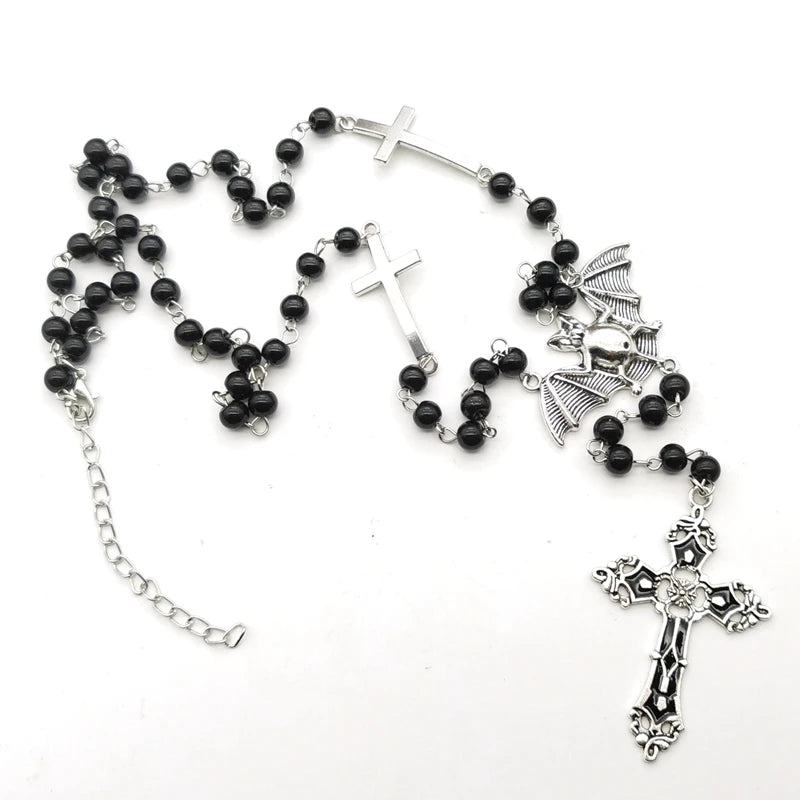 Cross Vampire Rosary Necklace