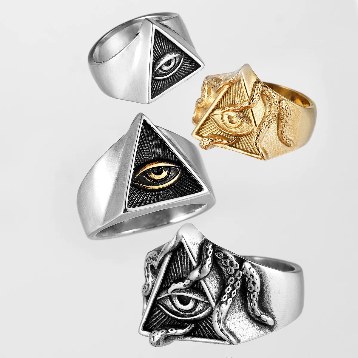 Illuminati eye Stainless Steel Ring