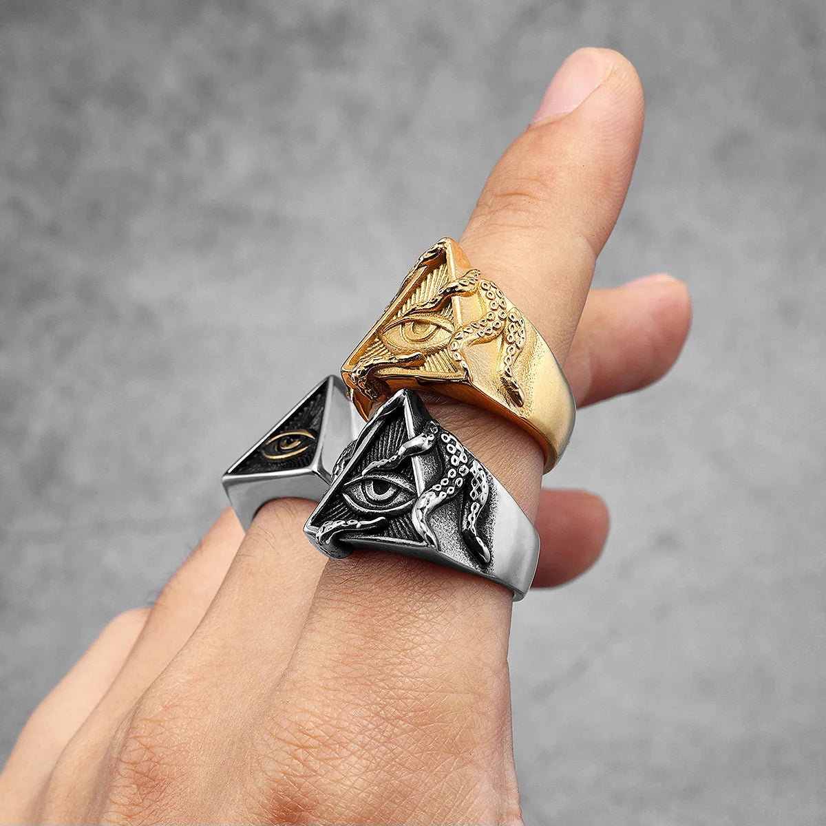 Illuminati eye Stainless Steel Ring