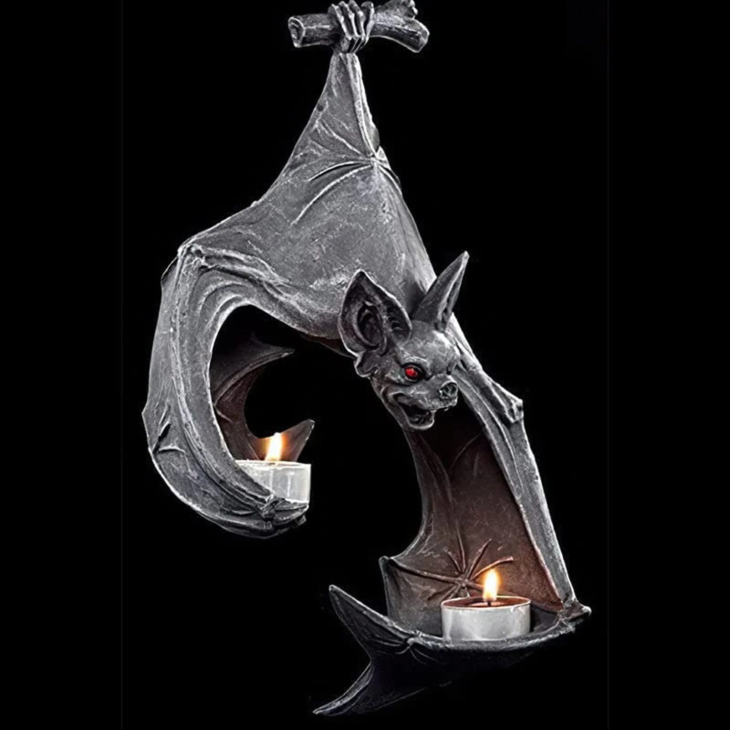 Black Bat Candle Holder Wall Hanging