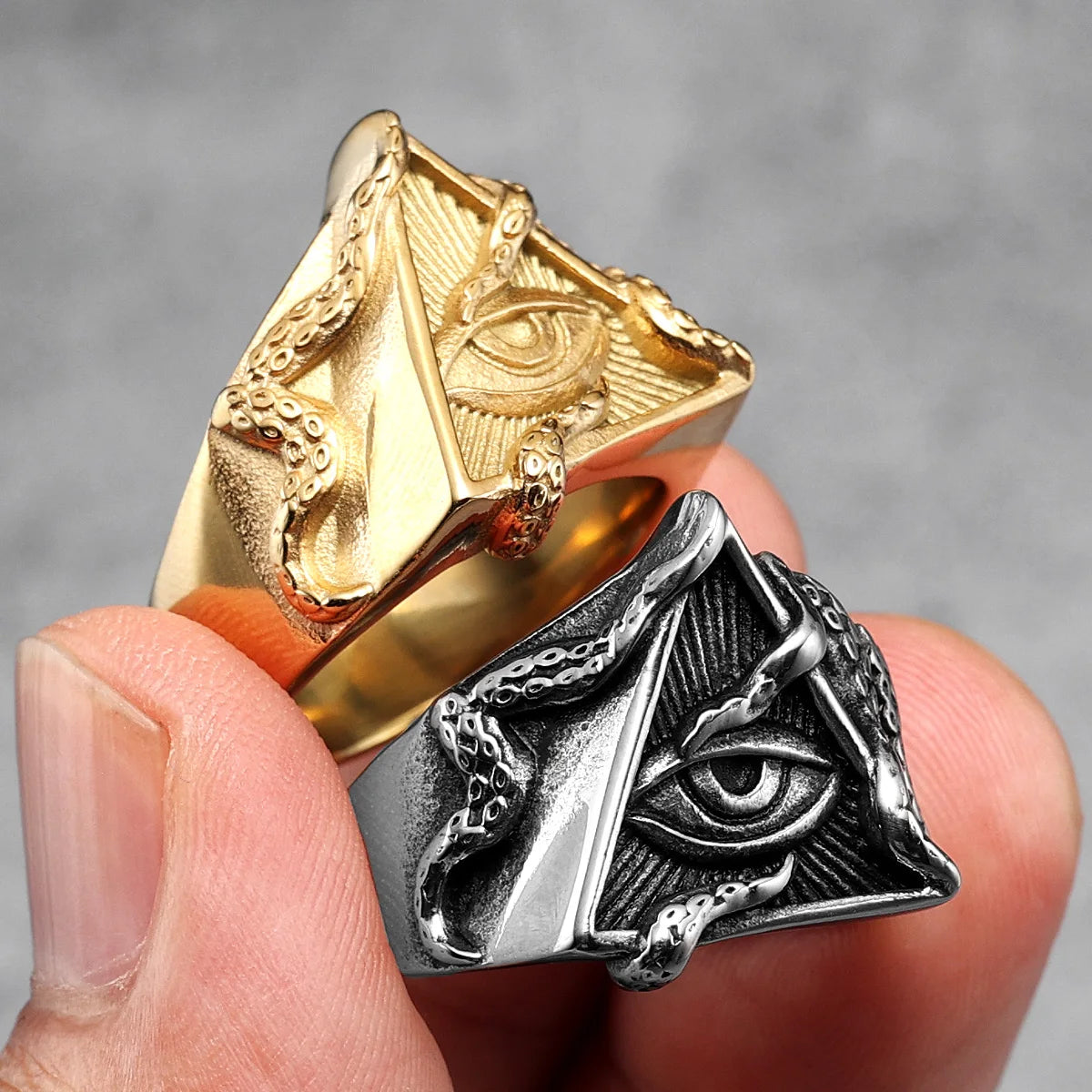 Illuminati eye Stainless Steel Ring