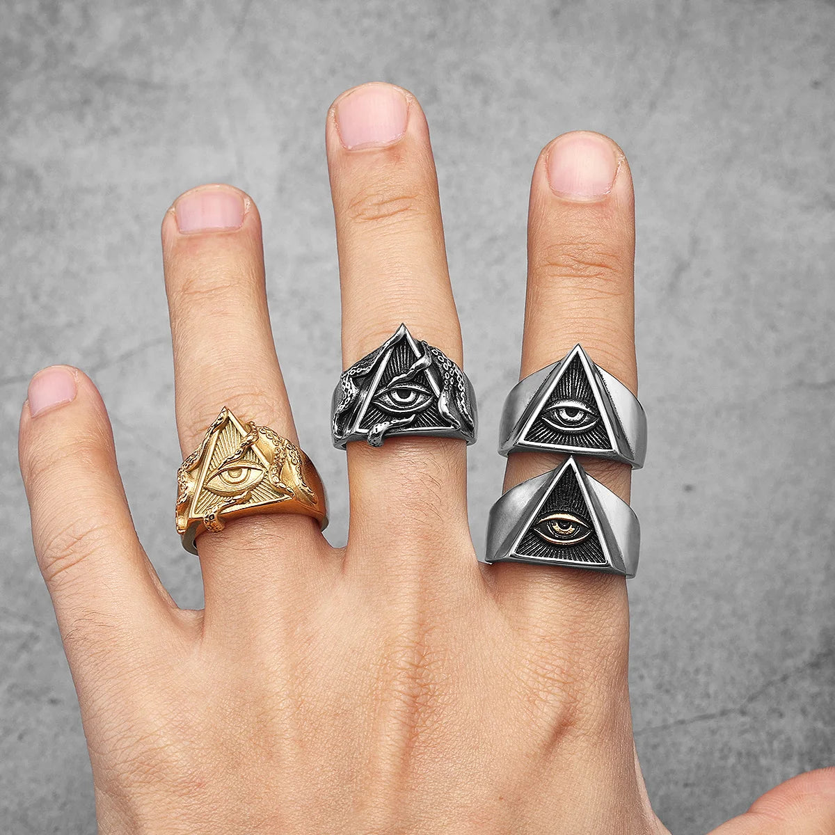 Illuminati eye Stainless Steel Ring