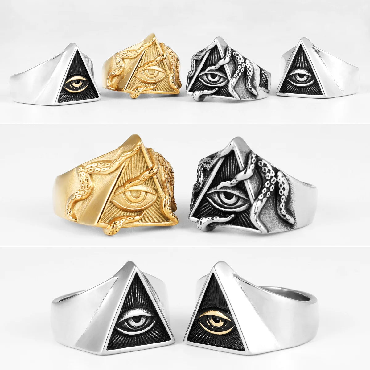 Illuminati eye Stainless Steel Ring