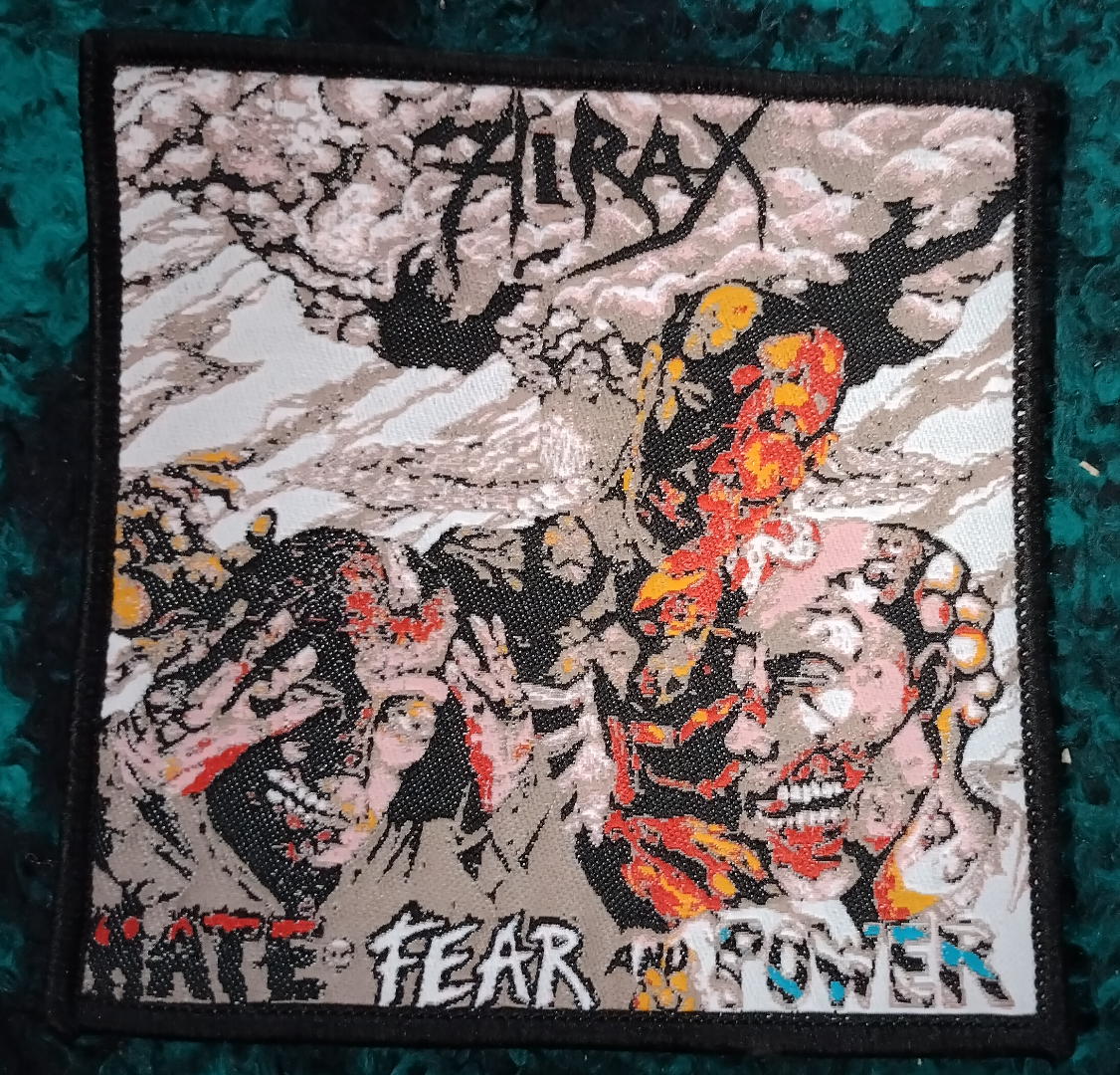 Hirax Hate fear and power Black border Woven Patch