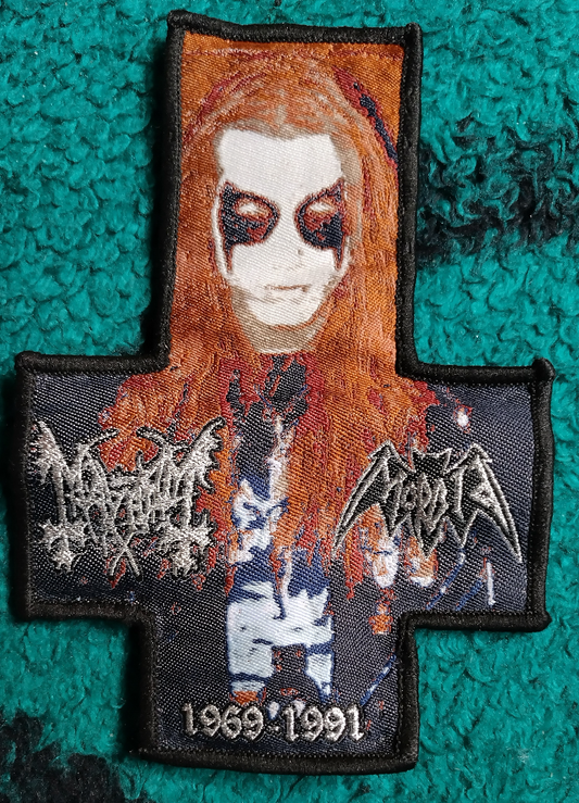 Dead Mayhem/Morbid inverted cross WOVEN Patch