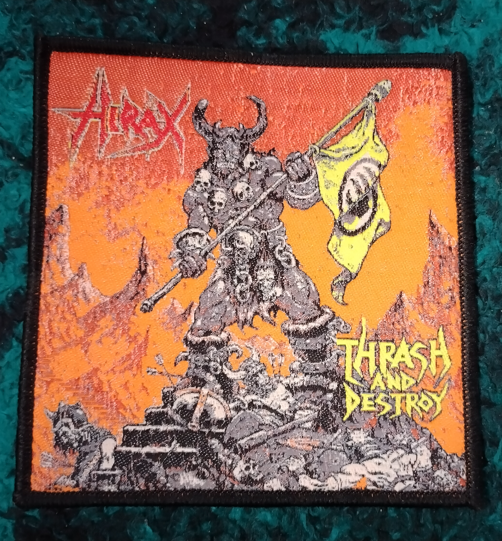 Hirax Thrash and destroy Black Border Woven Patch