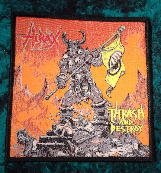 Hirax Thrash and destroy Black Border Woven Patch