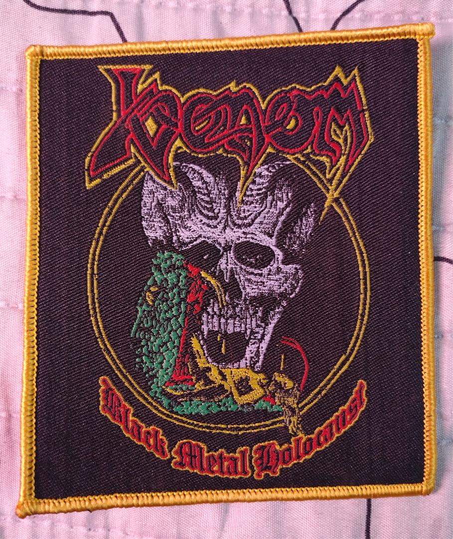 Venom Black Metal Holocaust yellow border Woven Patch