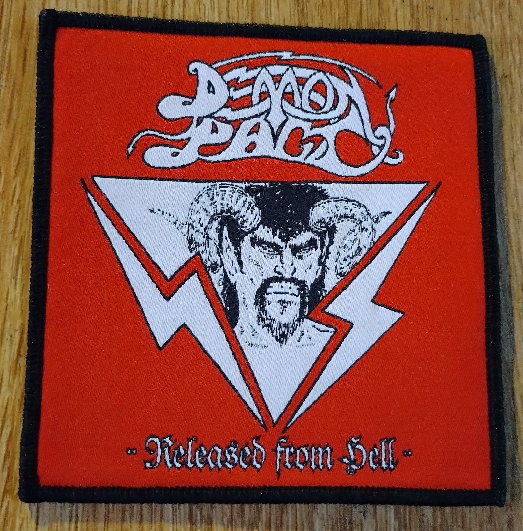 Demon Pact released from hell Black border Woven Patch