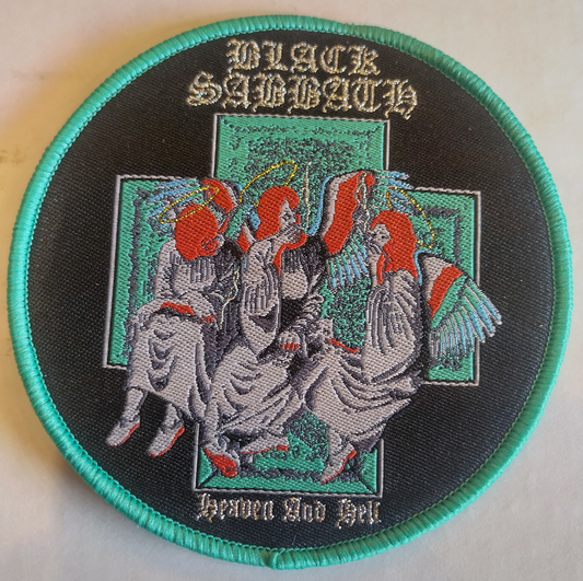 Black Sabbath heaven and hell circle Grey border Woven Patch