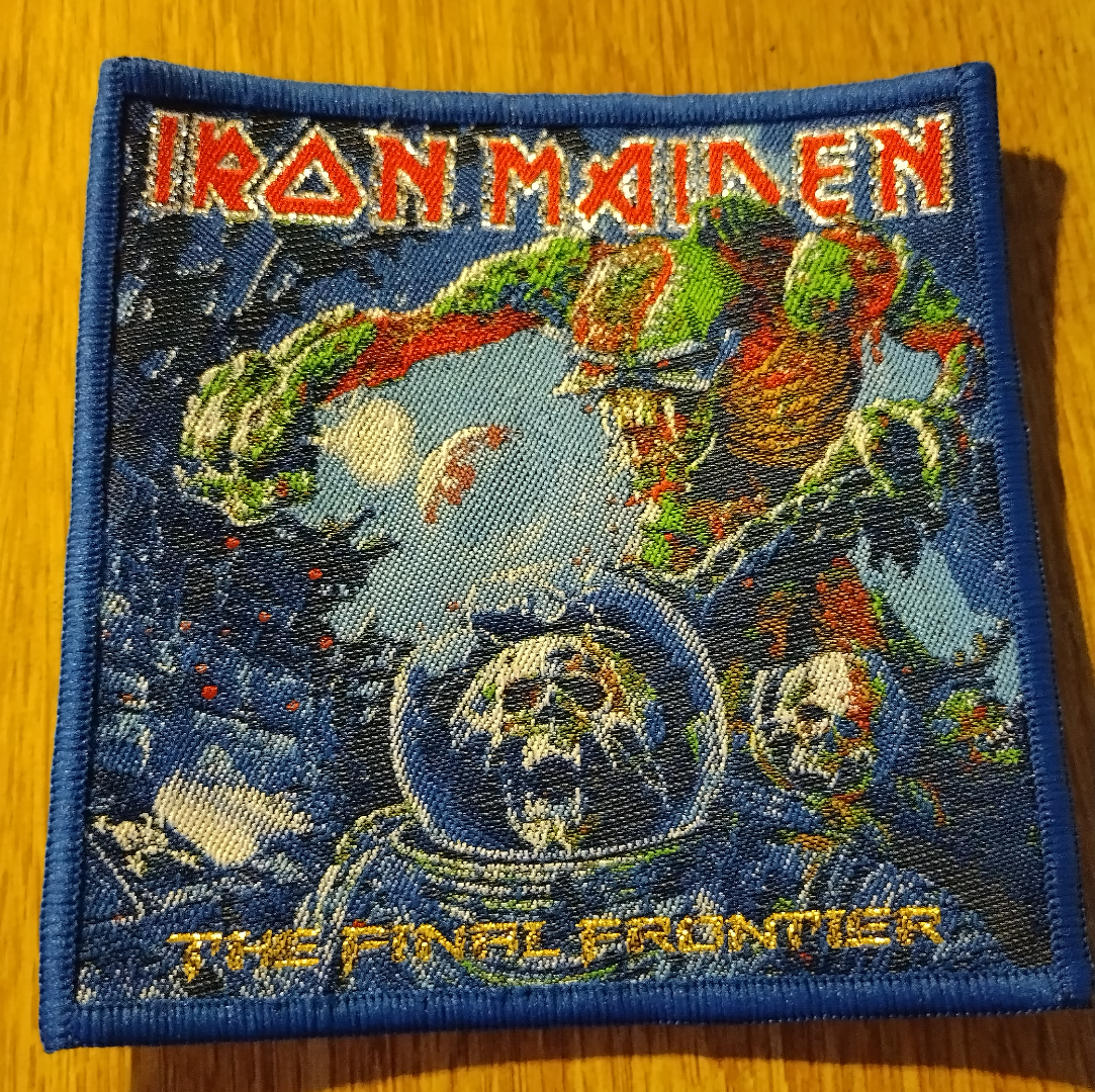 Iron Maiden the final frontier Blue border Woven Patch