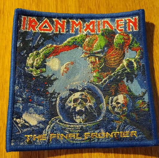 Iron Maiden the final frontier Blue border Woven Patch