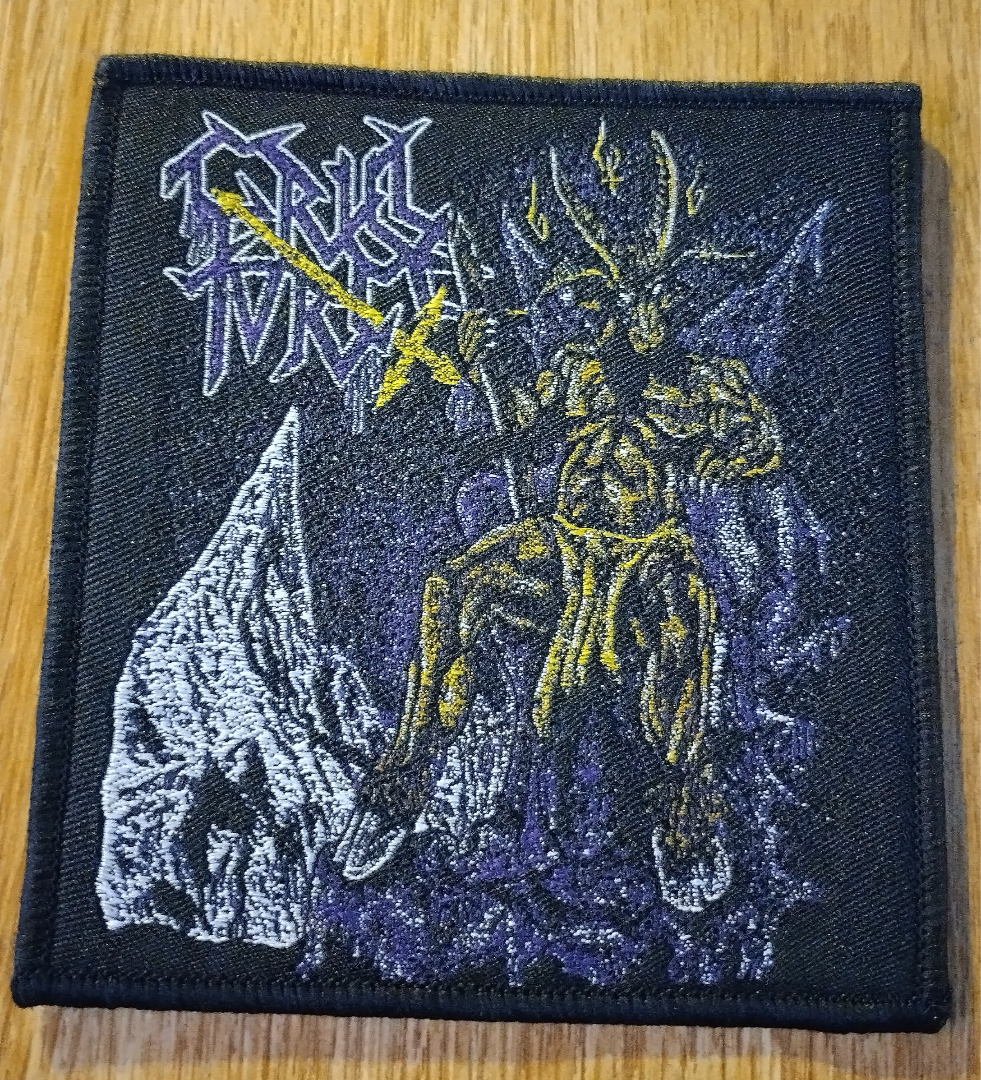 Cruel Force the rise of satanic might Black border Woven Patch