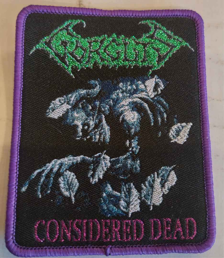 Gorguts considered dead Purple border Woven Patch