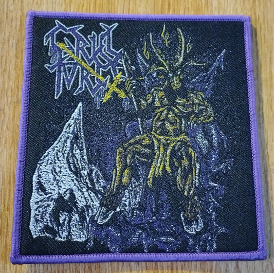 Cruel Force the rise of satanic might Blue border Woven Patch