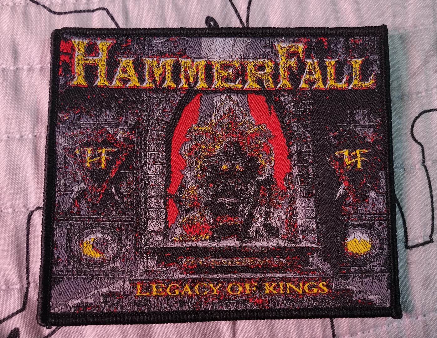 HammerFall legacy of kings Black border Woven Patch