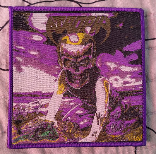 Atrophy violent by nature purple border Woven Patch